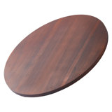 24 in Wood Lazy Susan Turntable, 360° Rotation Round Clear Tabletop Rotating Tray, Acacia Wood Dining Table Centerpiece, Smooth and Silent Spin, for Family Gatherings, Banquets and Weddings