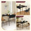 HOMCOM Industrial Folding Dining Table for 2 to 4, Space Saving Drop Leaf Kitchen Table for Small Spaces, Black