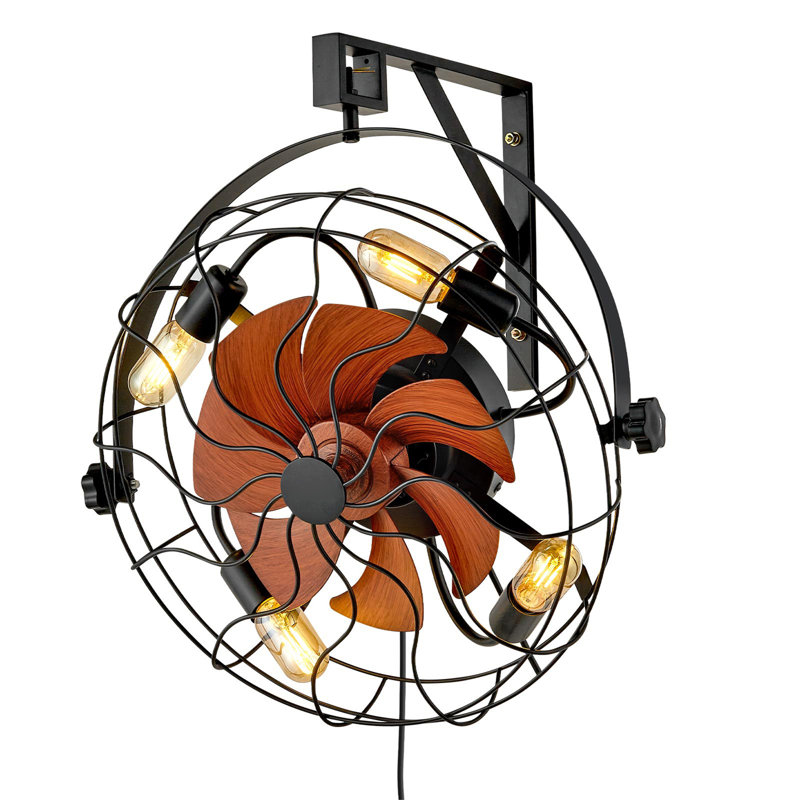 Ventilateur mural 21 pouces avec télécommande E26 6 vitesses sans ampoule
