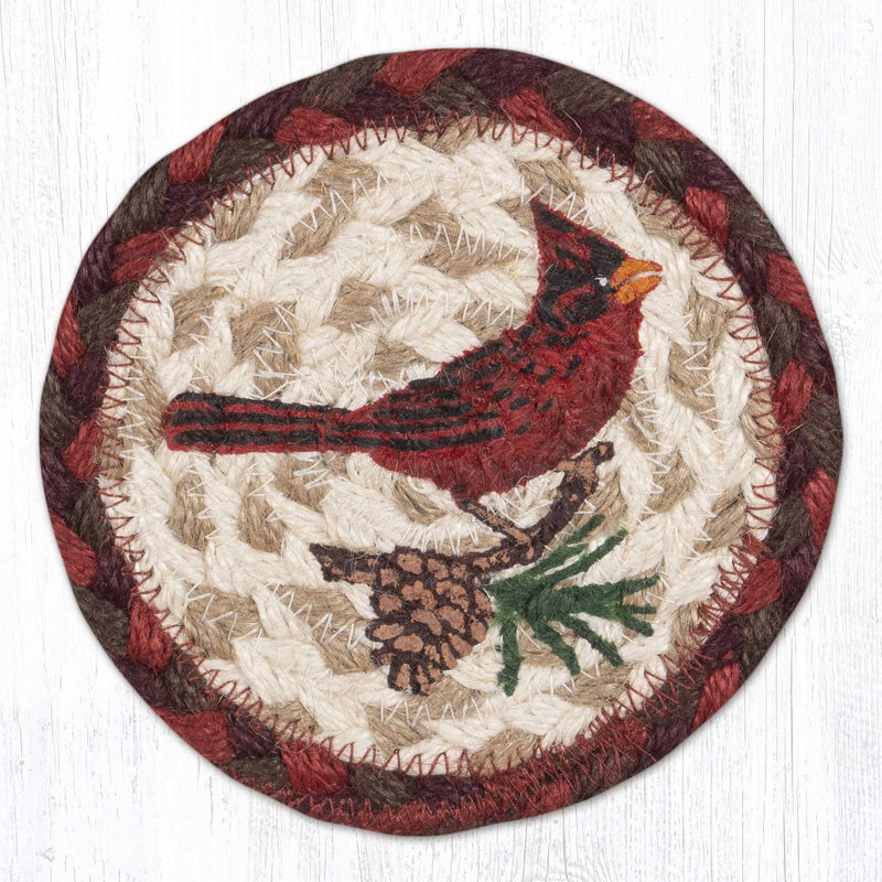  IC-417 Cardinal Pinecone Printed Coaster 5"x5"