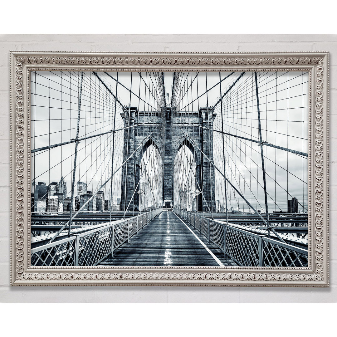 Silberne Brooklyn Bridge - Einzelner Bilderrahmen Kunstdrucke