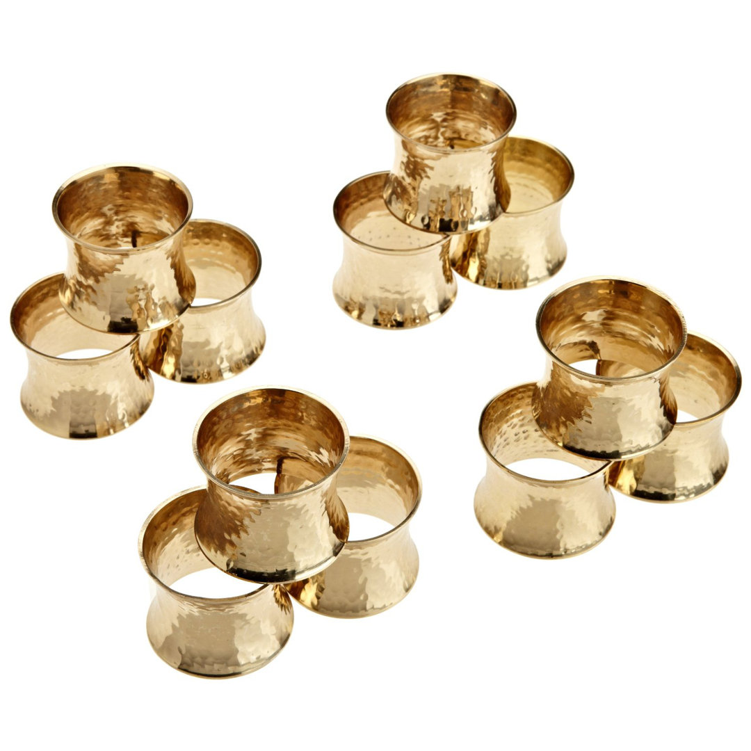 Hammered Napkin Ring (Set of 12) Design Imports Color: Yellow