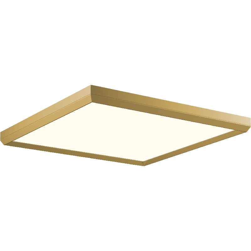 Plafonnier encastré en acrylique Skylight, Champagne brossé, H 1,9 po x l 23,6 po x P 23,6 po