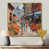 Toile avec cadre flottant or