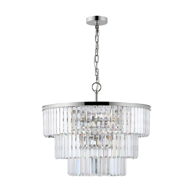 Maisy-Jayne 10 - Light Dimmable Tiered Chandelier, Nickel
