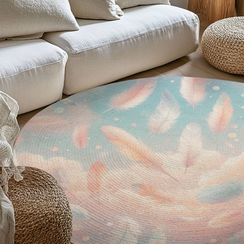 Tapis tressé Feather Dreamlight, Rond 5 pi