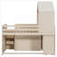 Petit lit mezzanine simple en bois massif avec bureau intégré et rangement