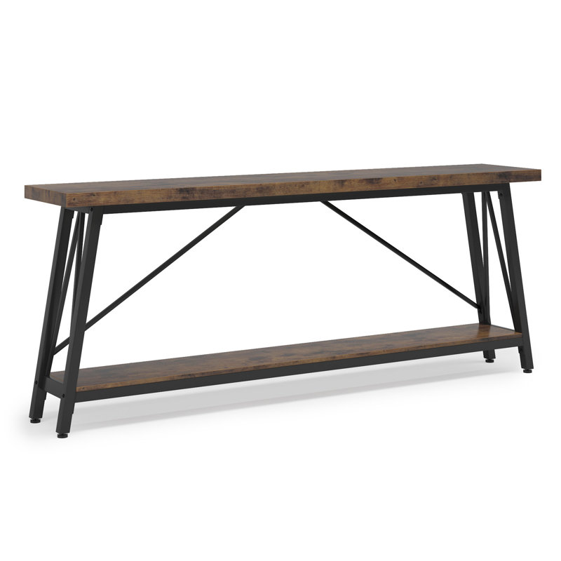 Francessca 70.87'' Console Table, Rustic Brown, Black
