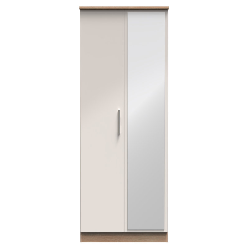 Borgeson Manufactured Wood Wardrobe, Kashmir Gloss/Bardolino Oak