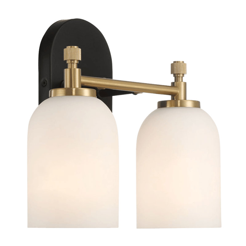 Vortex Two Lights Vanity in Traditional Style for Over Bathroom Mirror Wall Sconce 12.25"W �� 10.125"H �� 5.5"E With White Frosted Glass