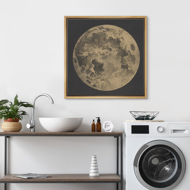 Full Moon, Natural Floater Frame, 24" H x 24" W