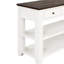 48,5 po de largeur, table d'appoint en bois de pin massif, 3 tiroirs, 2 tablettes, design américain rétro, structure robuste, utilisation multifonctionnelle, facile à assembler, console de vestibule brun avec tiroirs et