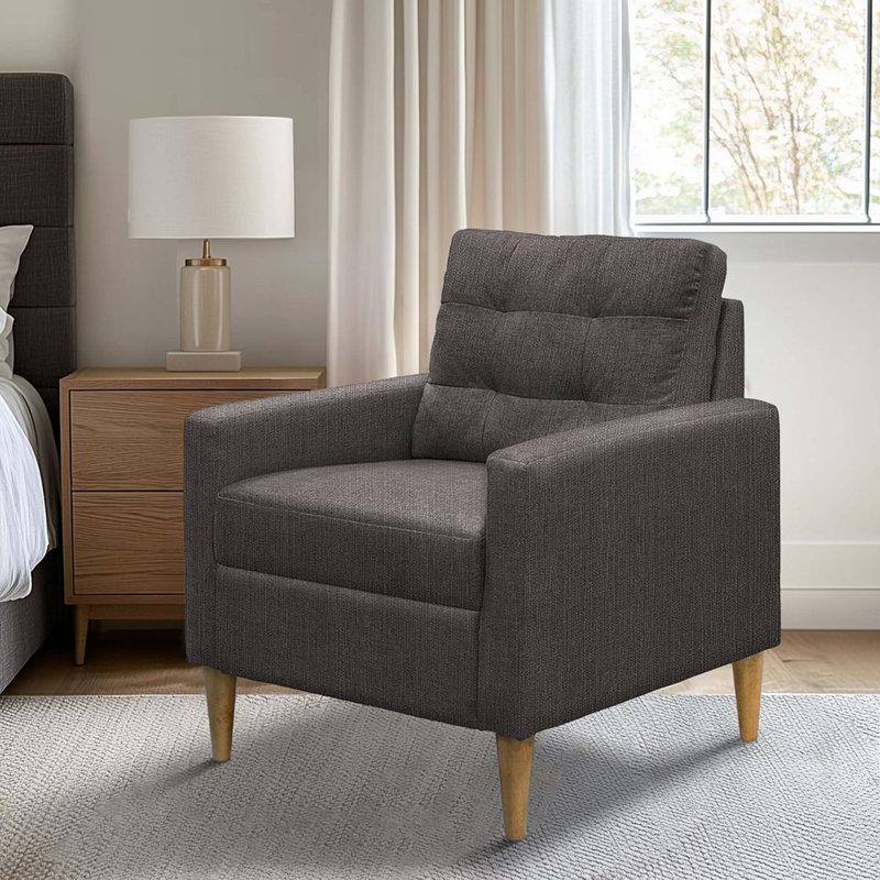 Fauteuil d'appoint capitonné, Gris