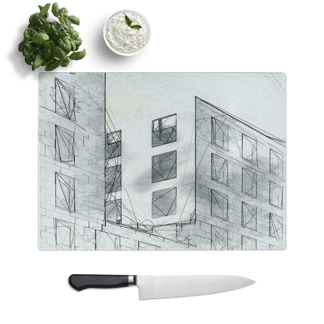 Tempered Glass Sketching the Architecture Vol.45 Chopping Board