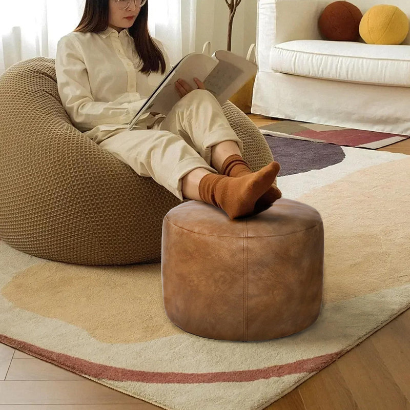 Unstuffed Pouf Cover Only, Mocha