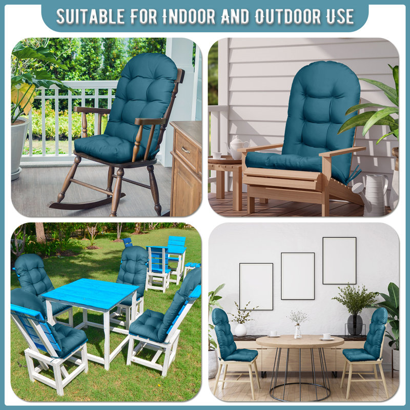 5 Inch Adirondack Chair Cushion(Set Of 4), Peacock Blue