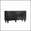 Buffet 59 po moderne avec 4 portes Sunburst, armoire de rangement avec pieds en bois massif, grand rangement pour la cuisine et la salle à manger