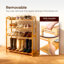 Étagère à chaussures en bambou naturel - Rangement durable à 5 niveaux avec une finition organique chaleureuse pour la décoration intérieure