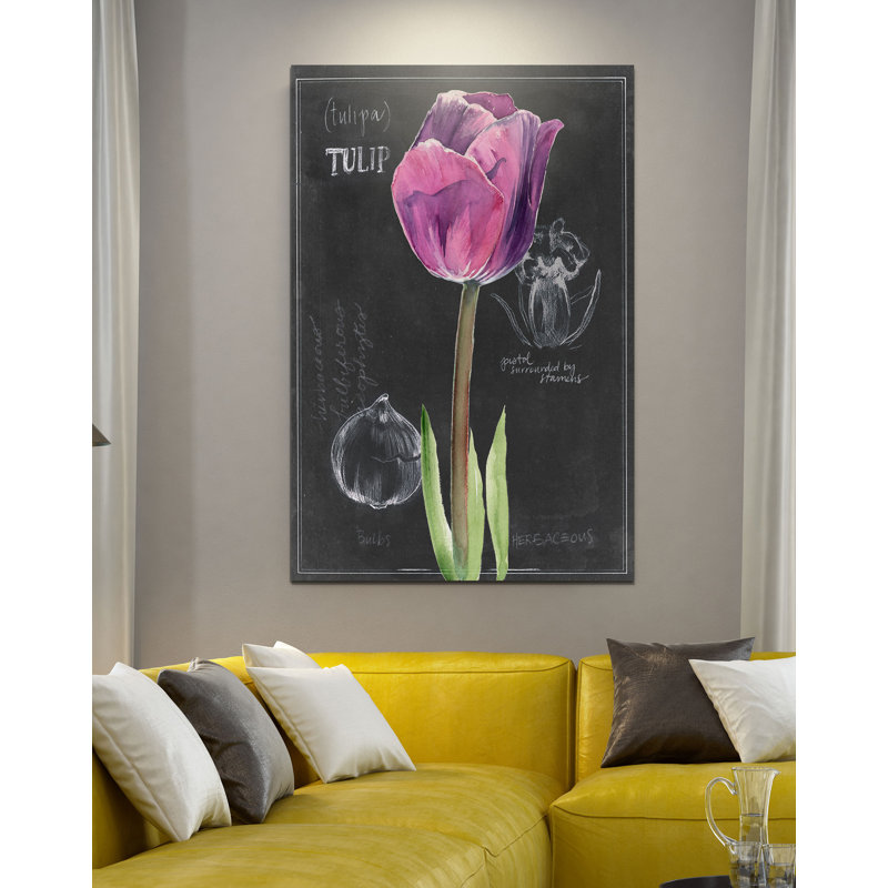 «Chalkboard Flower IV», reproduction, H 27 po x l 18 po x 1,5 po, Toile tendue