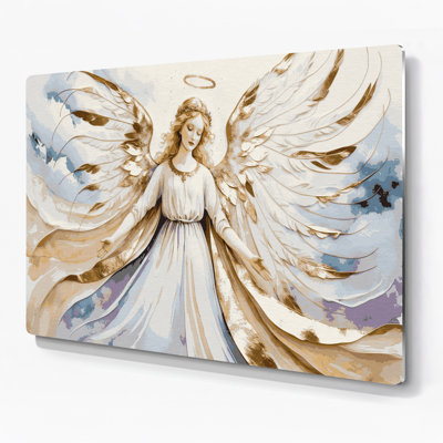 Christmas Christmas tree topper angel Grey Metal Wall Art