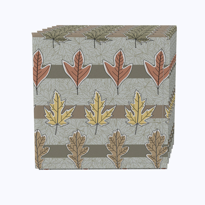 100% Cotton Fall Leaves Square Napkin