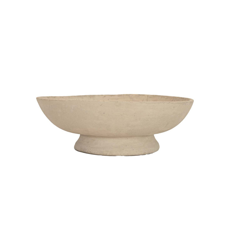 Foreside Home & Garden Footed Decorative Bowl Cream Paper Mache