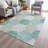 Machine Washable Indoor/Outdoor Xhevrie Teal Rug-1045567788