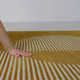 Corson Rectangle Striped Machine Woven Recycled P.E.T. Area Rug in Yellow/Cream