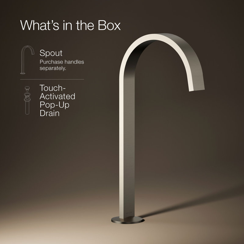 Components Bathroom Sink Spout With Ribbon Design, Vibrant Brushed Nickel