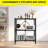 3-Tier Foldable Metal Shelving Unit with Wheels