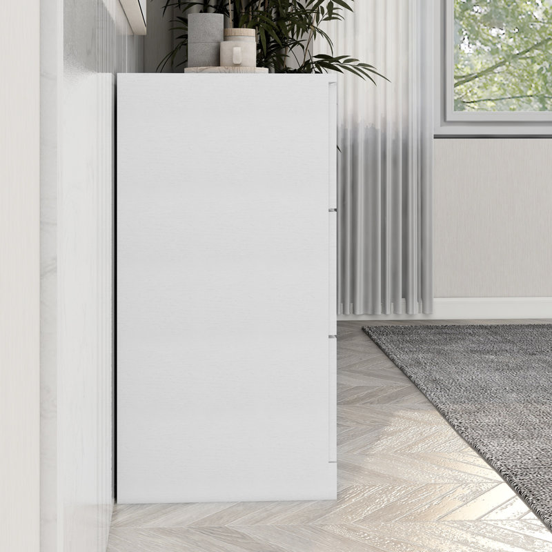 Modern White 6-Drawer Dresser For Bedroom - Ample Storage Wide Chest Of Drawers, Sturdy & Safe, 50" H x 47.24" W x 15.35" D