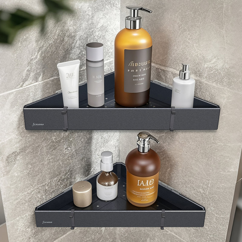2 Layers Rustproof Metal Shower Corner Caddy Organizer