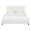 Grand lit plateforme tapissier blanc Boucle