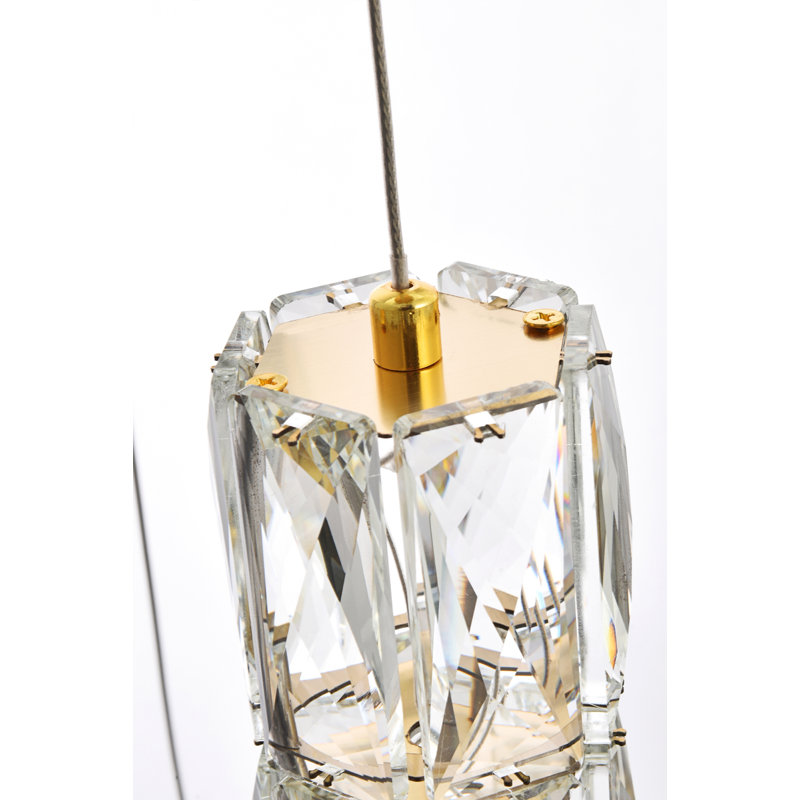 Lustre classique / classique à DEL en cristal 20 lumières Kratzerville, H 9 po x l 42 po x P 42 po, Doré