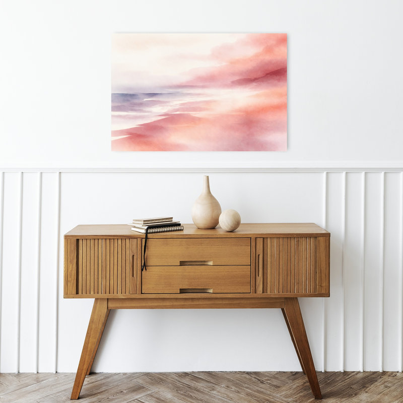 «Serene Misty Landscape Abstract Dreamy Ethereal Landscape Nature», reproduction d'art murale, 16" H x 24" W