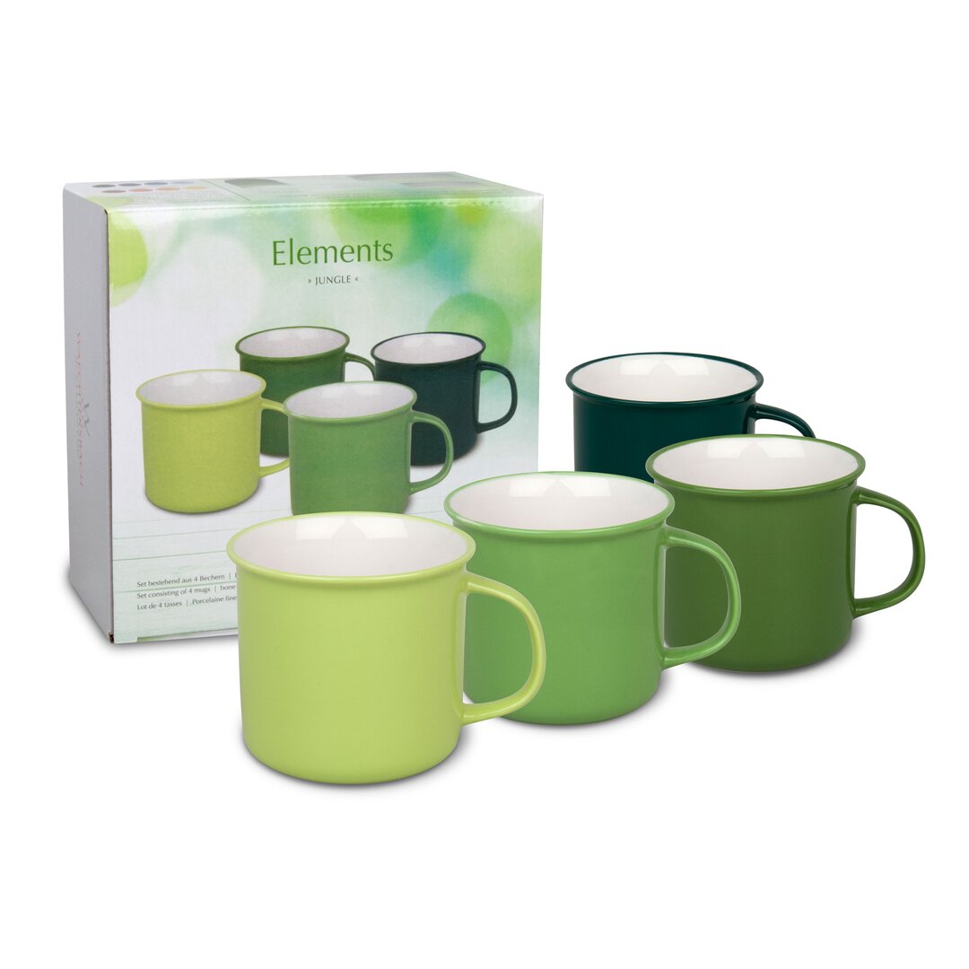 4-tlg. Kaffeebecher-Set Elements aus Bone China