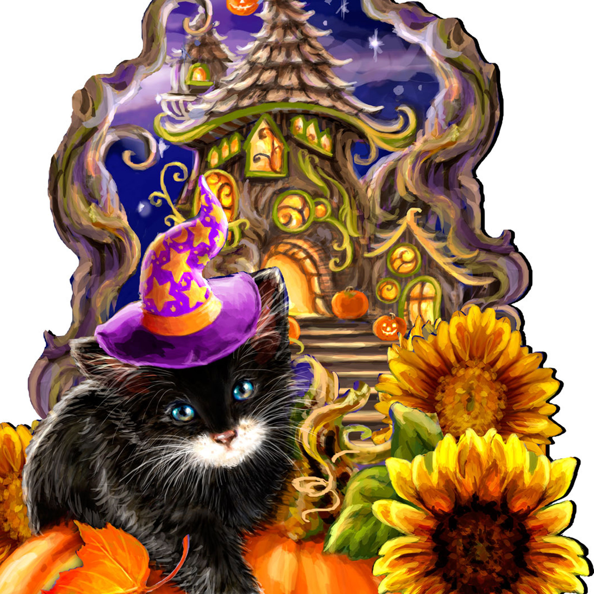 The Holiday Aisle® Coleena Halloween Kitten Wall Décor