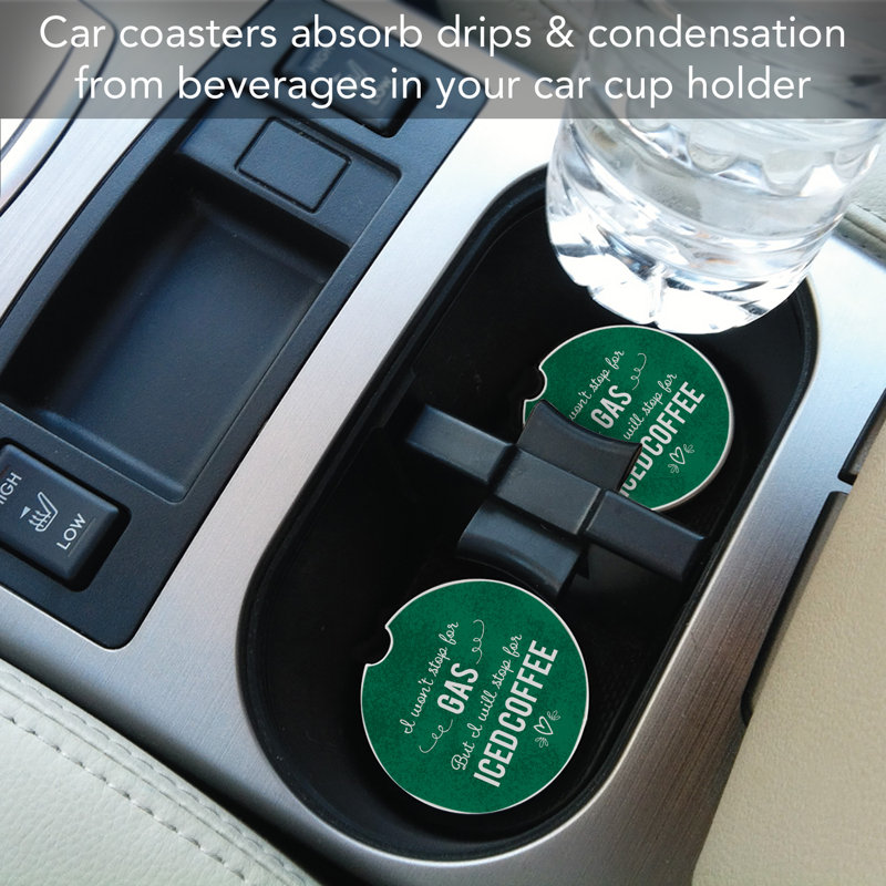 Iced Coffee 2 Pack Stone Car Coasters