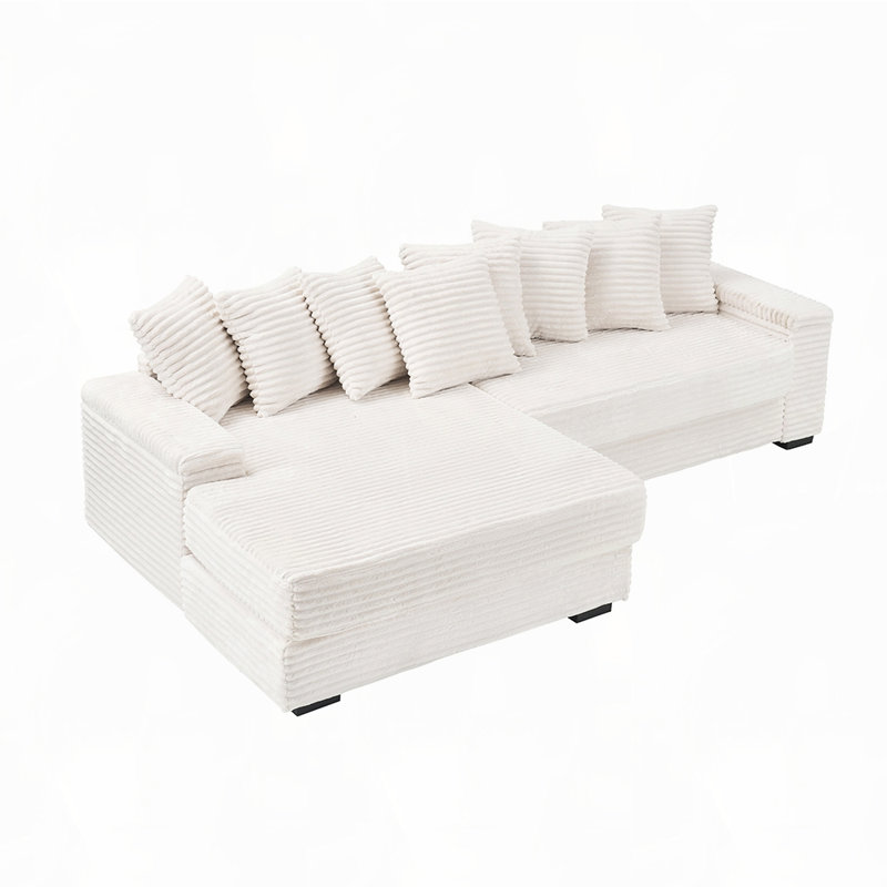 Canapé en flanelle de 111,4 po, Beige