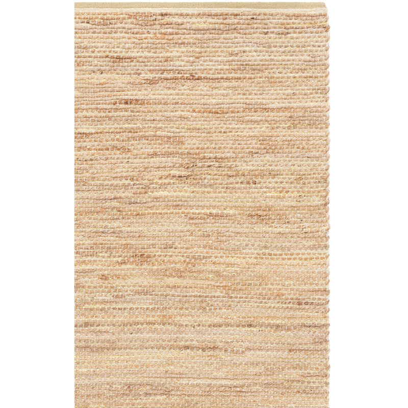 Jute tissé à la main Cape Cod 236; Tapis en coton sans motif, Rectangulaire 8 pi x 10 pi