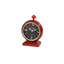 Roman Numeral Metal Mechanical Tabletop Clock with Alarm in Red/Blue