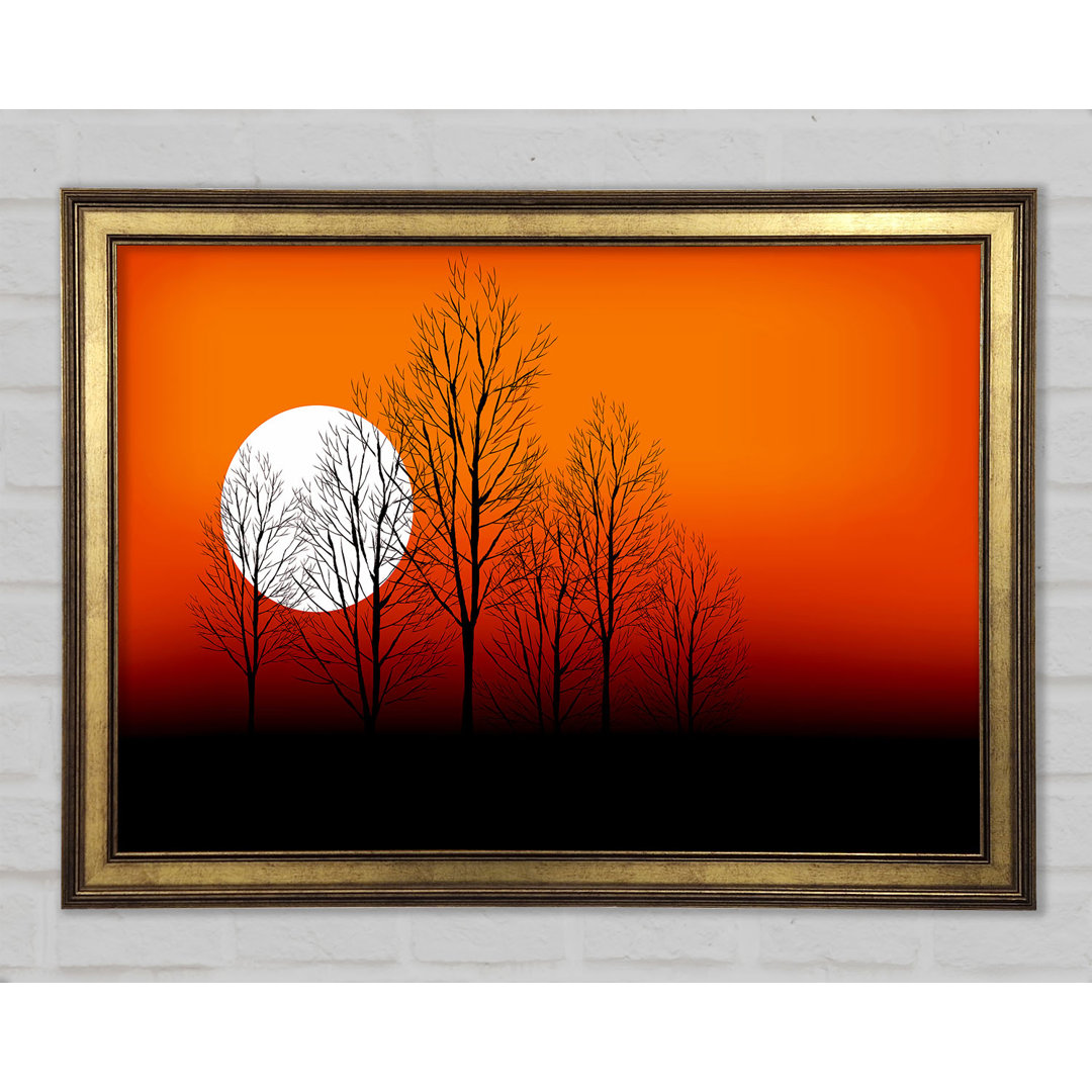 Orange Sunset Trees - Einzelne Bilderrahmen Kunstdrucke