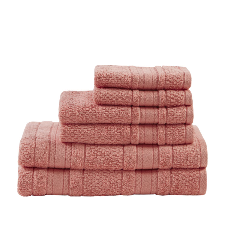 Ensemble de serviettes de bain 6 pièces Adrien Coral, Corail