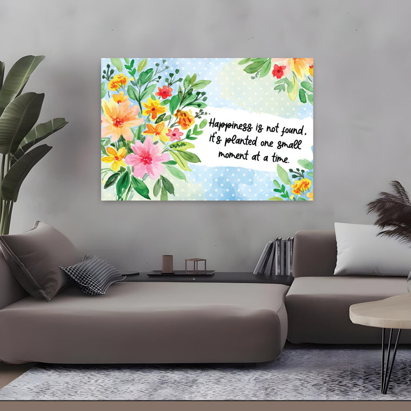 Happiness Is Flowers, art contemporain abstrait, H 32 po x l 48 po