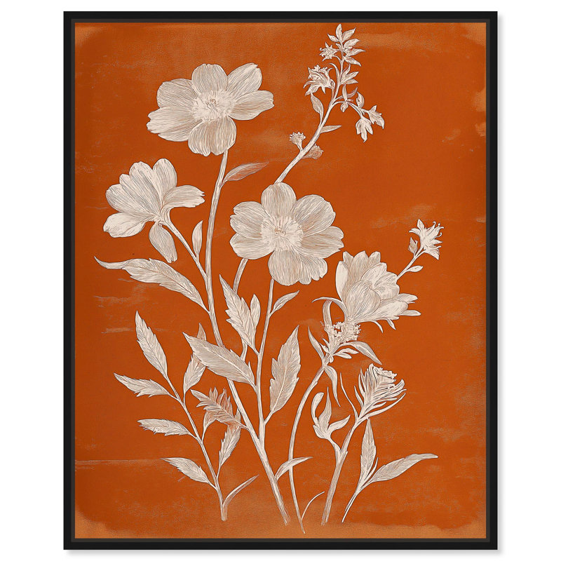 Amber Lily I Canvas Fall Flowers by Art Remedy, 21" H x 17" W, Black Floater Framed