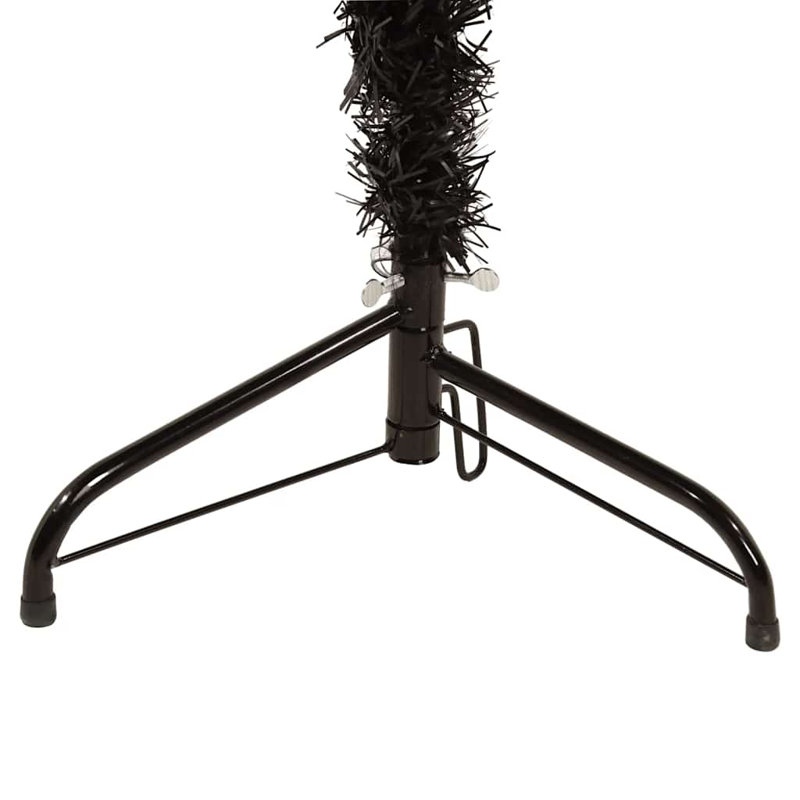 Moitié de sapin de Noël artificiel avec support, 70,9 po x 19,3 po, Noir