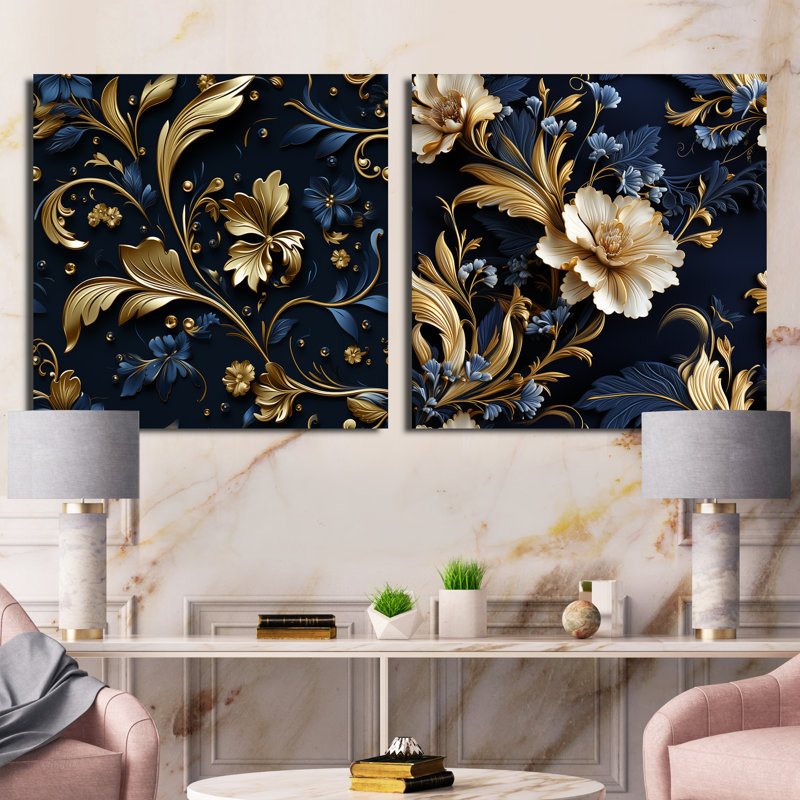 Regal Baroque Flourish Victorian, H 30 po x l 61 po, Toile tendue