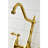 Kingston Brass Heritage Two-Handle 4-Hole Deck Mount Bridge Kitchen Faucet with Brass Side Sprayer-38808726