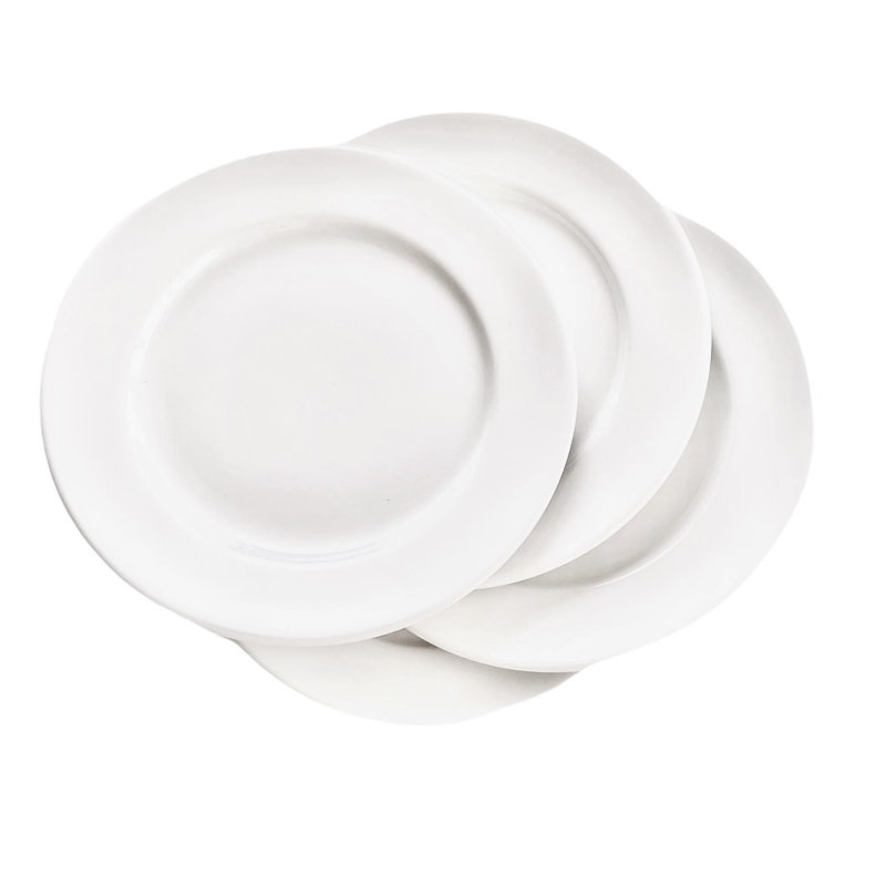 Assiette plate ronde 4 pièces 12 pouces / couronne Vitrex.