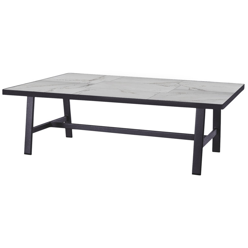 Marin Outdoor Rectangle Coffee Table, Graphite, Pallazo White